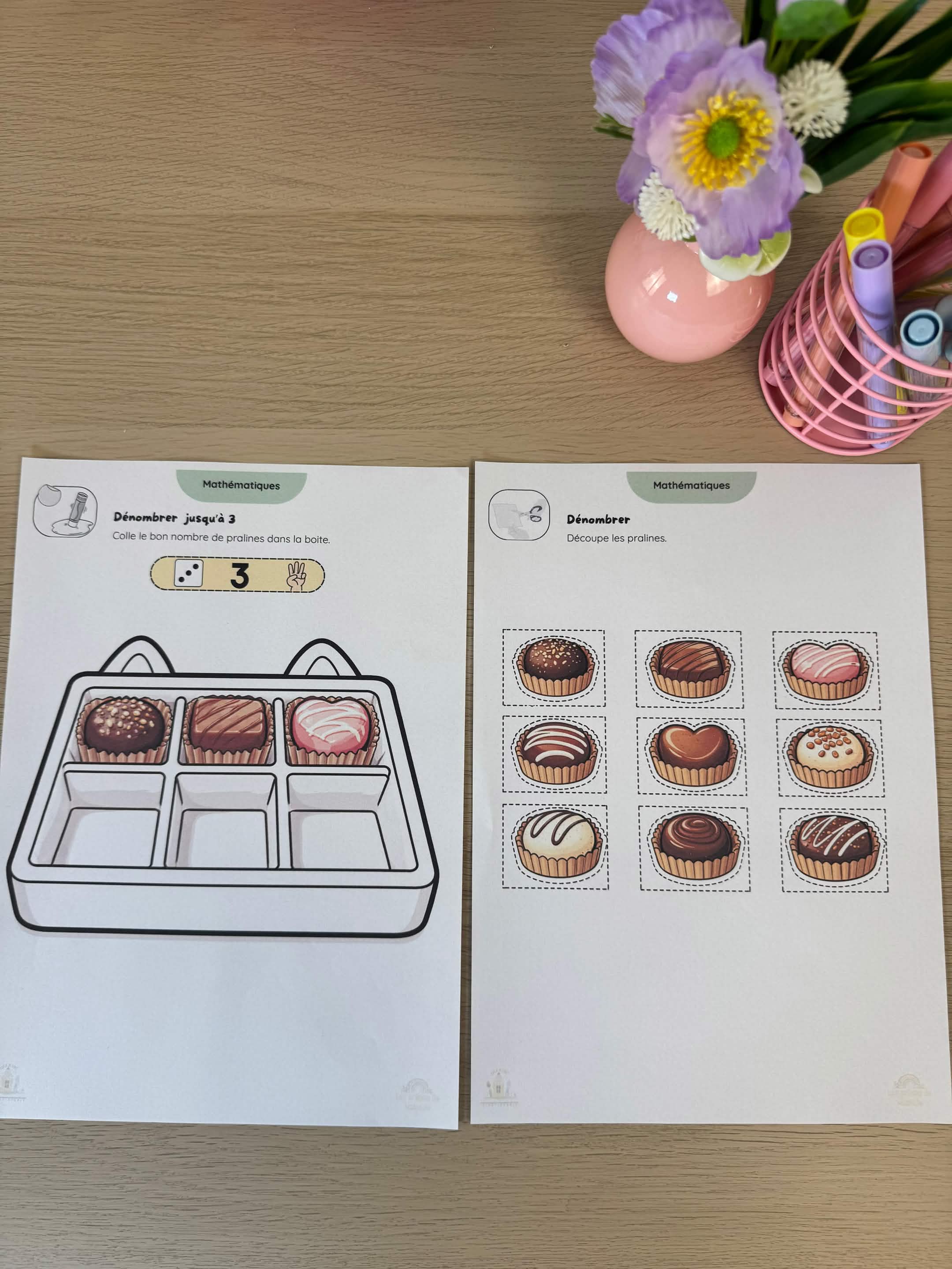Activité dénombrement pralines